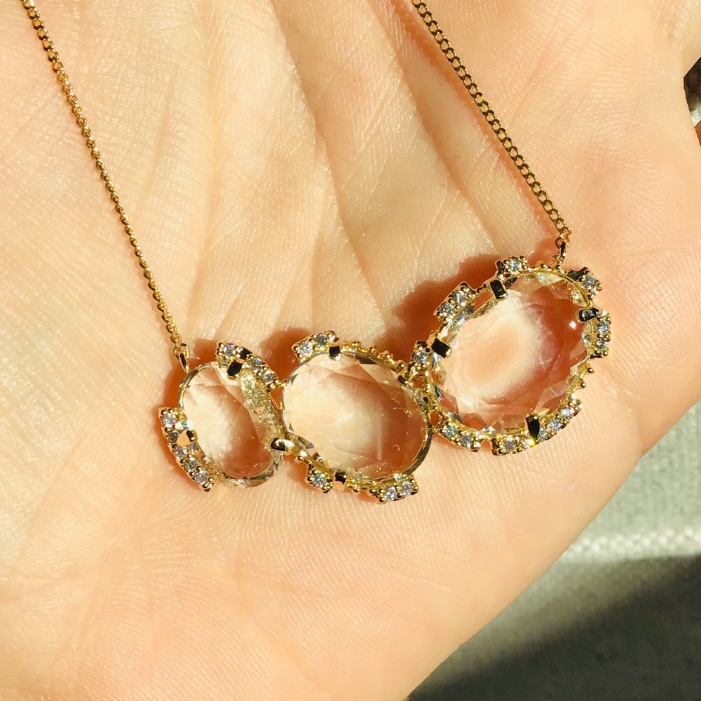 SEREFINA 14k Gold Plated Cubic Zirconia Necklace